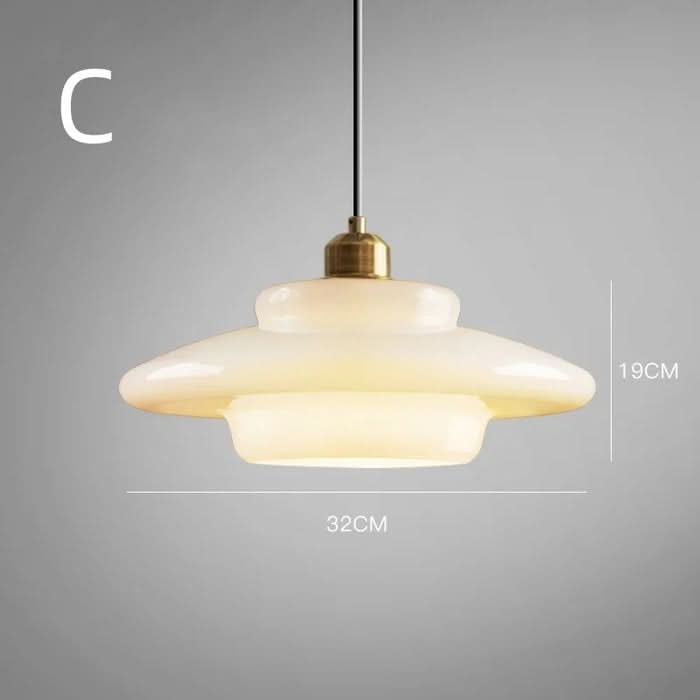 Lampada a Sospensione in Vetro Bianco – Lampada Pendente in Stile Mid-Century Modern