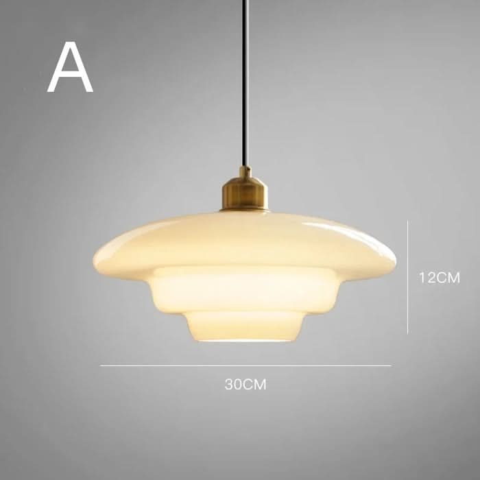 Lampada a Sospensione in Vetro Bianco – Lampada Pendente in Stile Mid-Century Modern