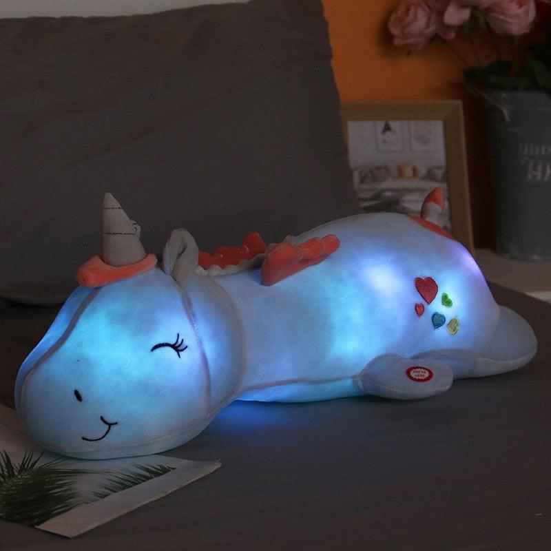 BowLift | Peluche unicorno luminoso | Luce LED a cambio colore | 60 cm, Vari colori