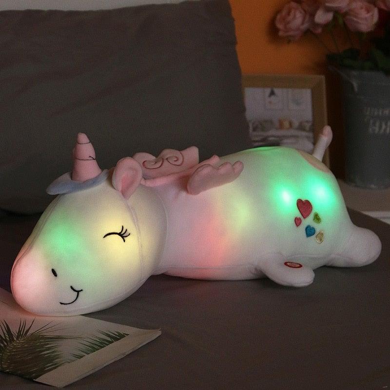 BowLift | Peluche unicorno luminoso | Luce LED a cambio colore | 60 cm, Vari colori