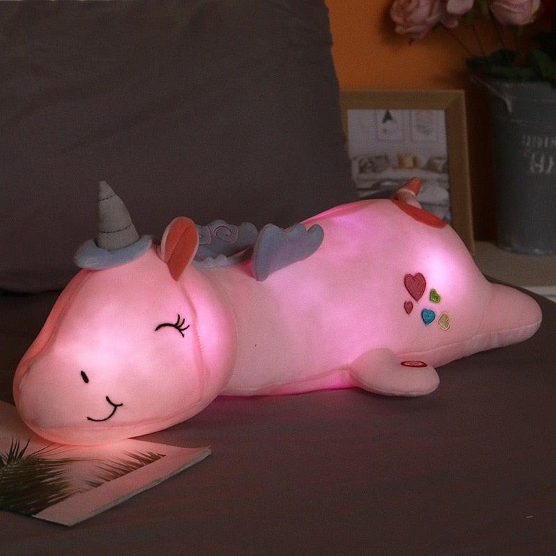 BowLift | Peluche unicorno luminoso | Luce LED a cambio colore | 60 cm, Vari colori