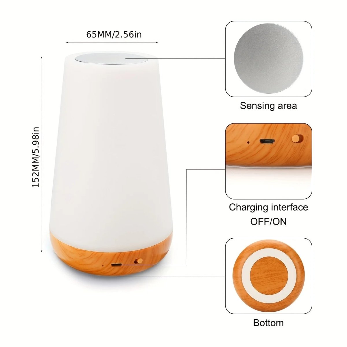 GLOWMATE – Luce Notturna LED Portatile con Dimmer Touch e Telecomando