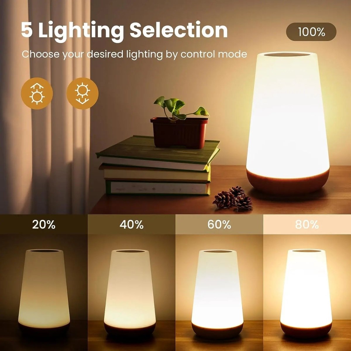 GLOWMATE – Luce Notturna LED Portatile con Dimmer Touch e Telecomando