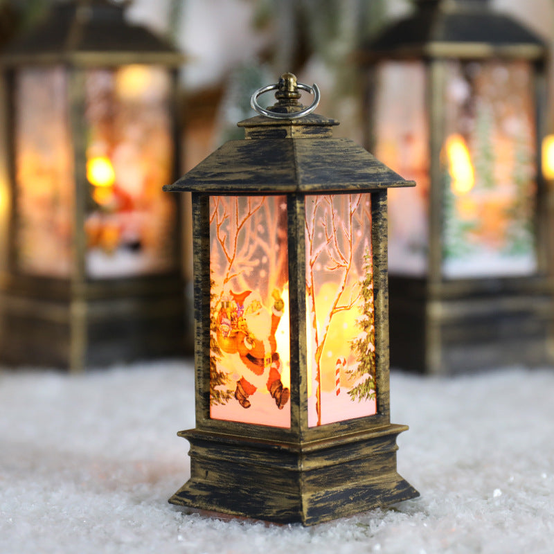 Lanterna di Natale rotante illuminata a LED