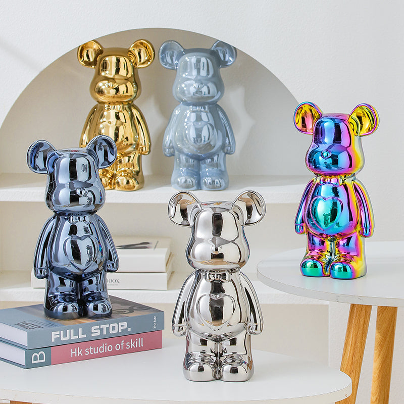 Figura Elegante di Orso per Decorazione Moderna