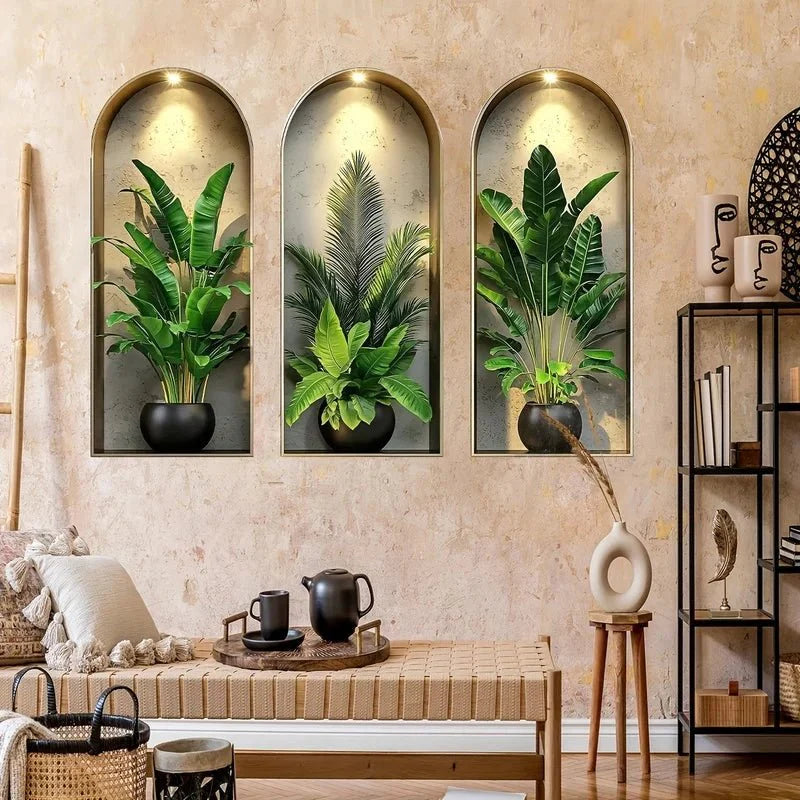 GREENVUE – Adesivi Murali 3D di Piante Realistici per un Decorazione Domestica Senza Sforzo