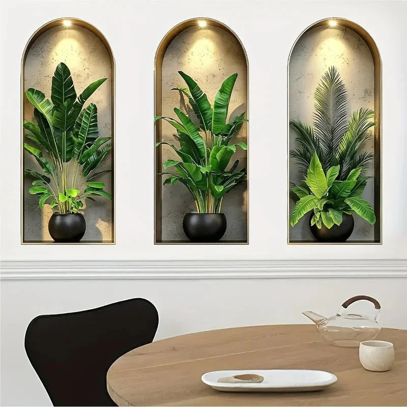 GREENVUE – Adesivi Murali 3D di Piante Realistici per un Decorazione Domestica Senza Sforzo