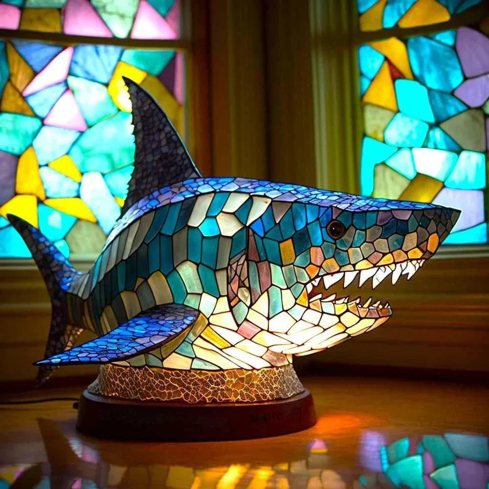 Lampada da soffitto artistica con motivo animale in vetro