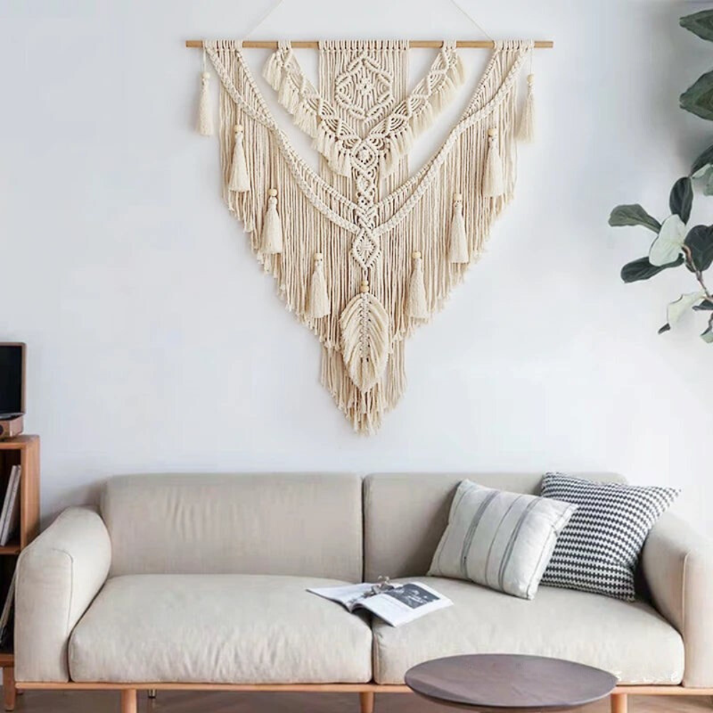Arazzo in Macramè Fai-da-Te Decor Boho Scandinavo