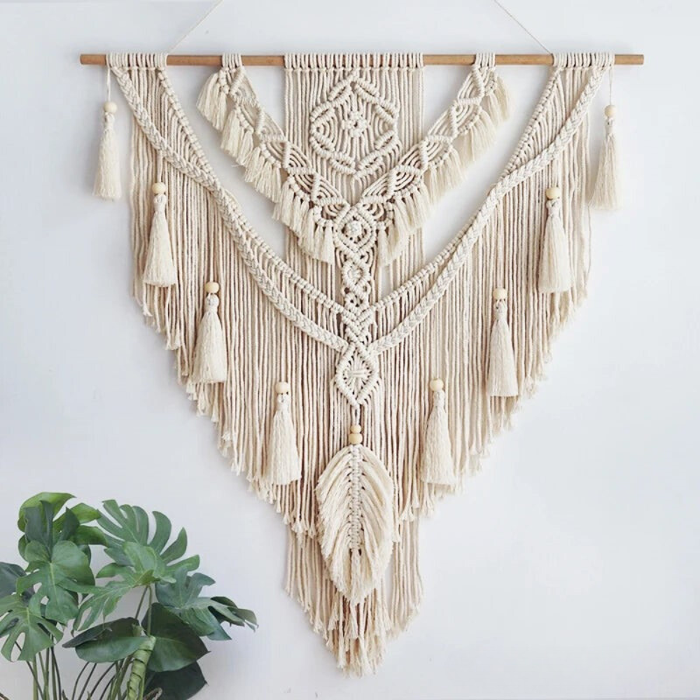 Arazzo in Macramè Fai-da-Te Decor Boho Scandinavo