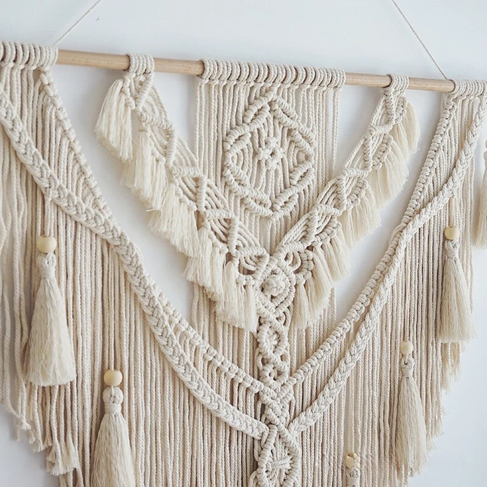 Arazzo in Macramè Fai-da-Te Decor Boho Scandinavo