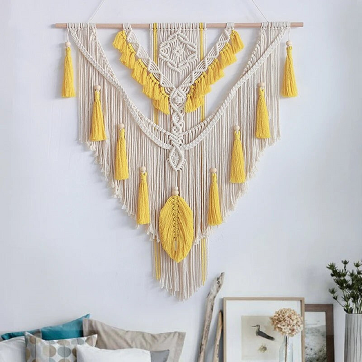 Arazzo in Macramè Fai-da-Te Decor Boho Scandinavo