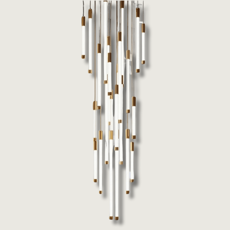 Candelabro LED Oro per Scale – Lampada a Sospensione Moderna