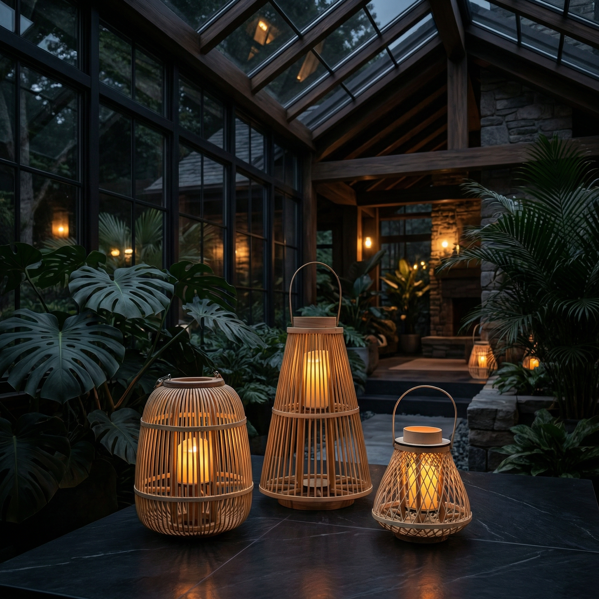 Lanterna in Rattan