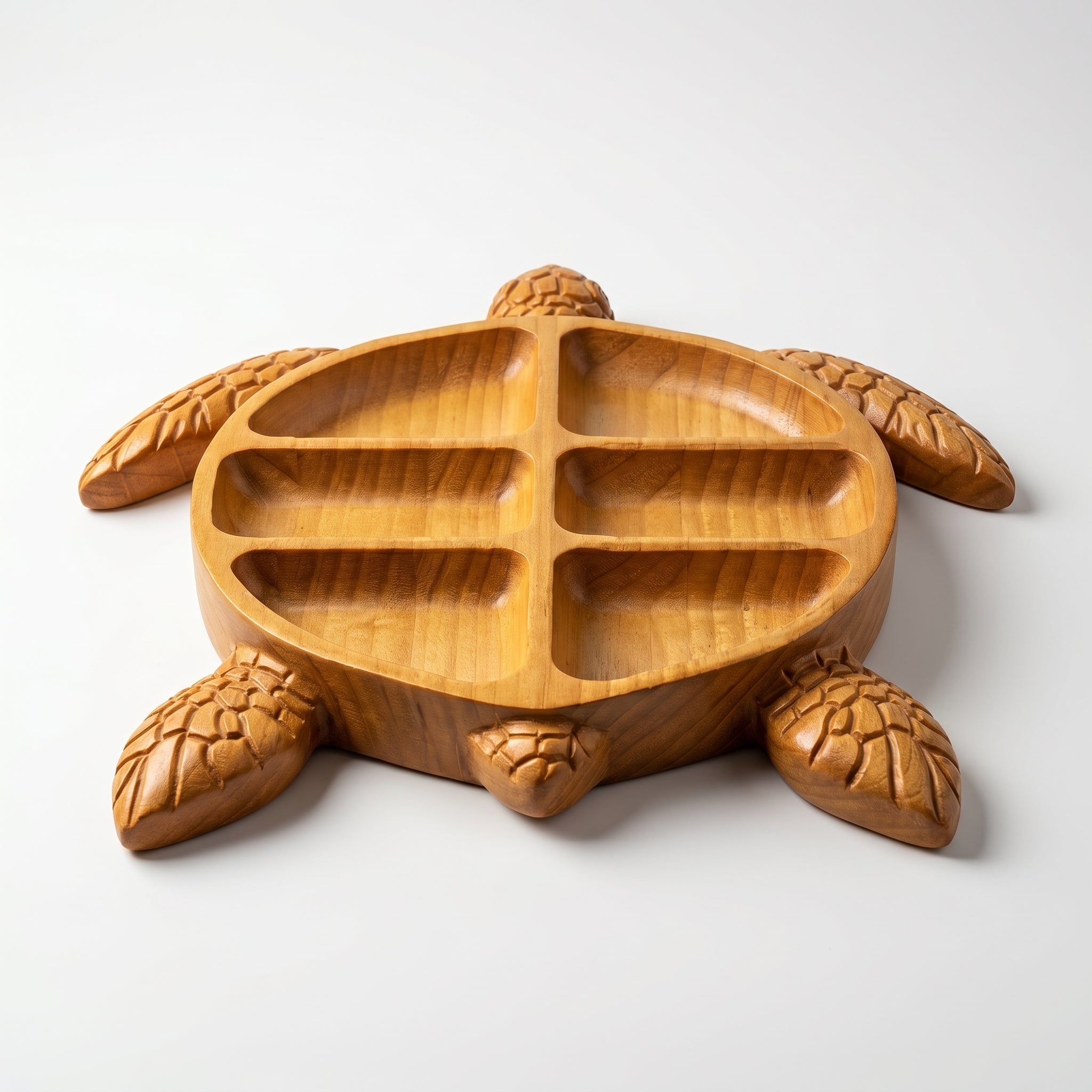 Vassoio da Servire in Legno a Forma di Tartaruga