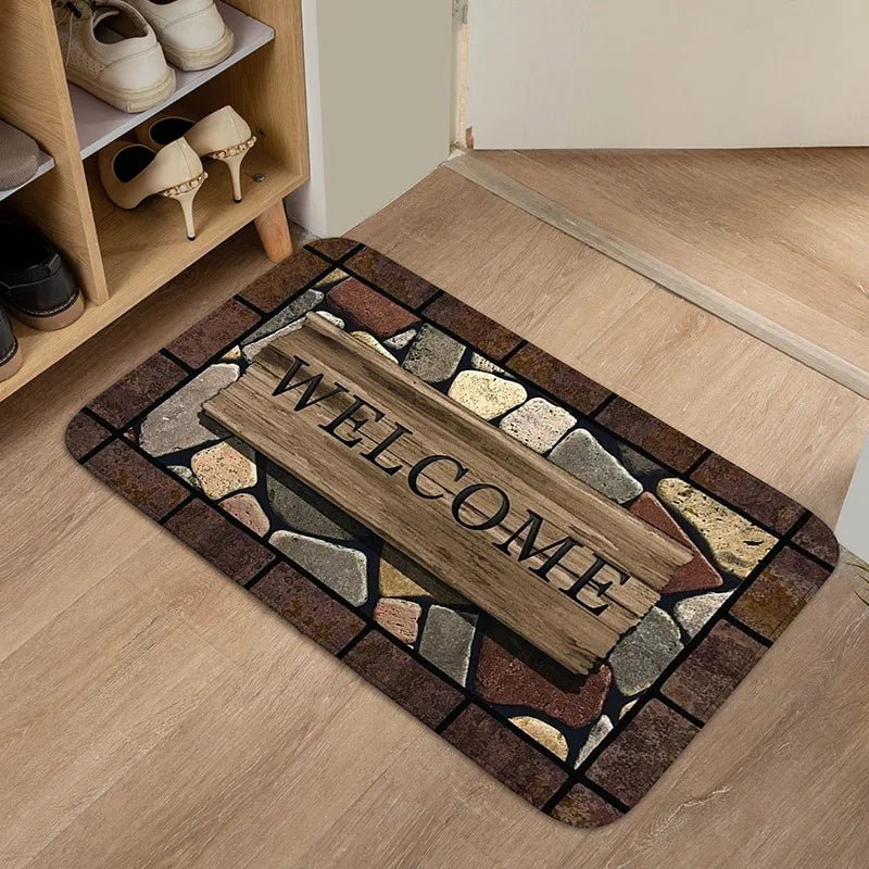 HOMEGREET – Tappetino Antiscivolo con Fiori e Lettere