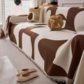 Seravelle | Copertura per Divano in Chenille Tessuto Reversibile con Frange per Uso in Soggiorno e Camera da Letto