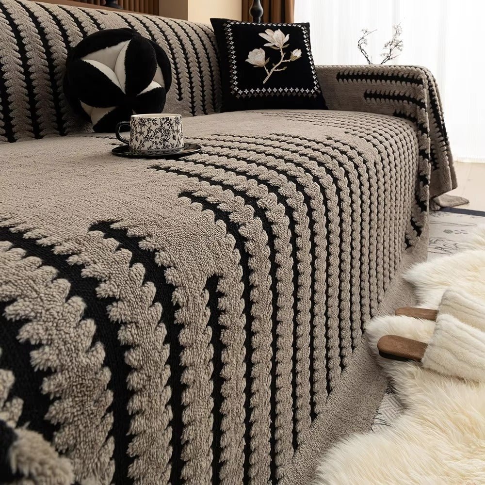 Soreline | Copertura per Divano Morbida e Trapuntata con Texture Lineare e Base Antiscivolo per Divano e Chaise Longue