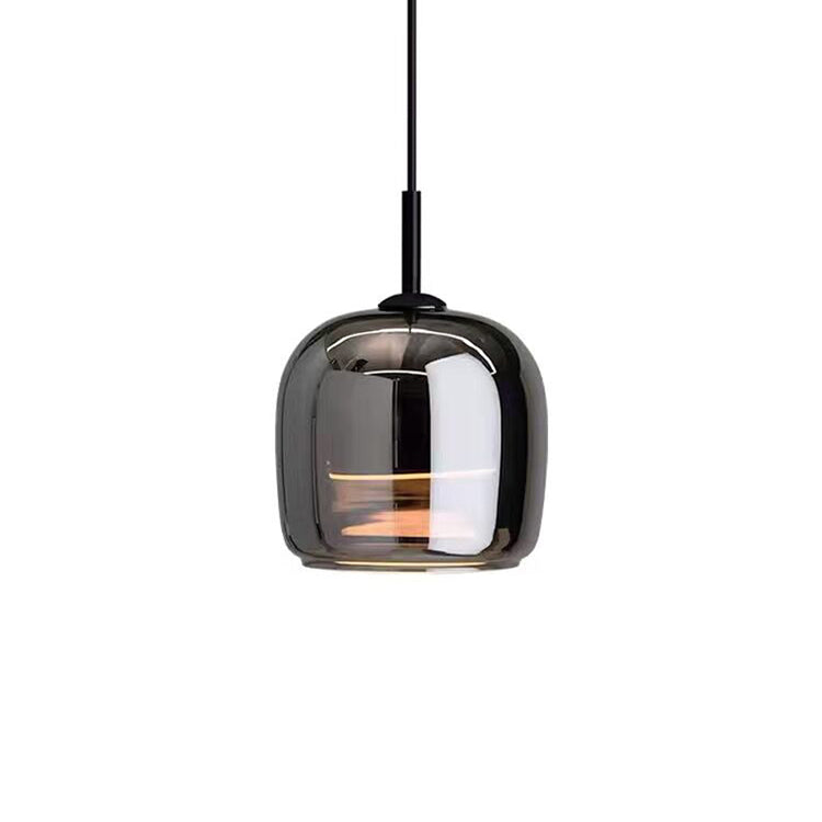 Lampada a sospensione in vetro nero nordico - Lampada moderna per isola cucina e sala da pranzo