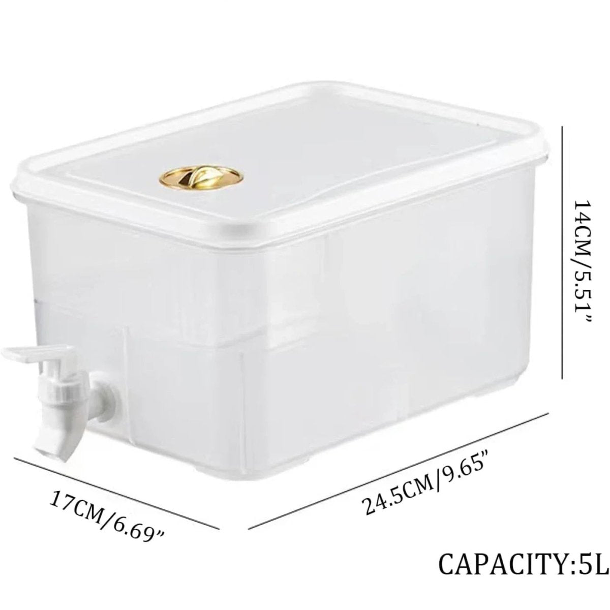 HYDRATANK – Distributore d'Acqua Fredda da 5L con Rubinetto Facile da Versare, Costruzione in Plastica PP Resistente