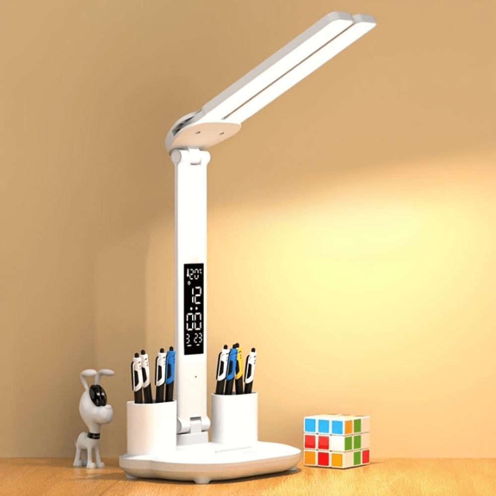 ILLUMAX – Lampada da scrivania LED a doppia testa versatile con sensore touch e alimentazione USB