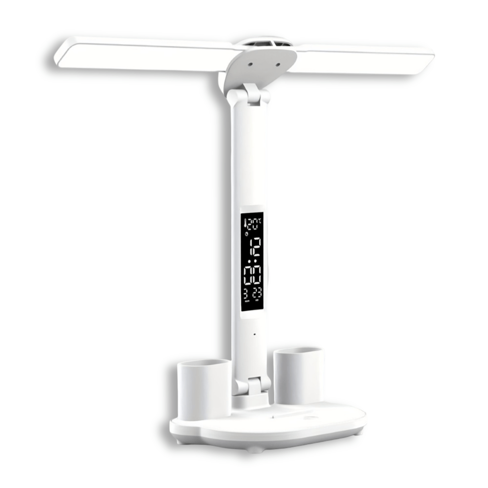 ILLUMAX – Lampada da scrivania LED a doppia testa versatile con sensore touch e alimentazione USB