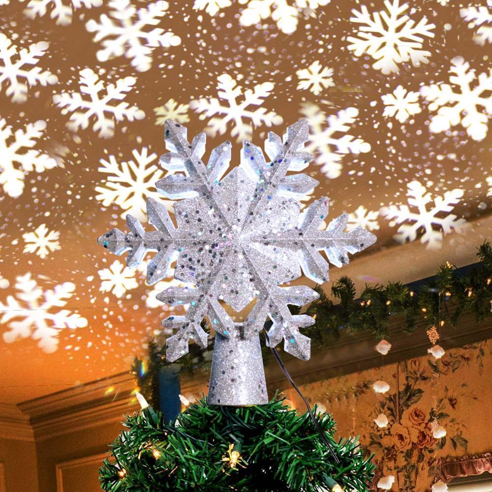 LED Fiocco di Neve Punta per Albero di Natale | Luce Magica ed Effetto Rotante | PVC