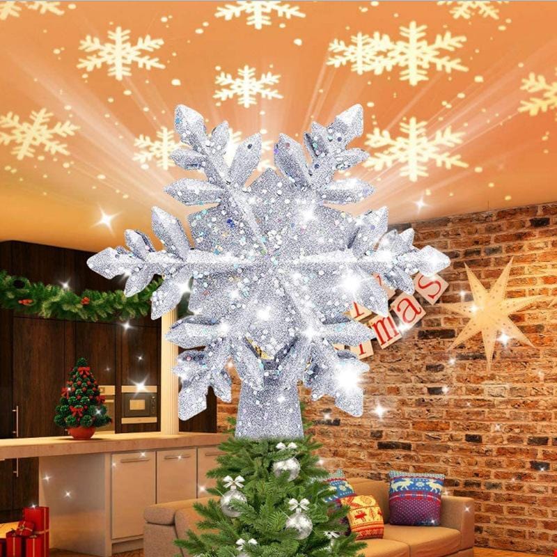 LED Fiocco di Neve Punta per Albero di Natale | Luce Magica ed Effetto Rotante | PVC