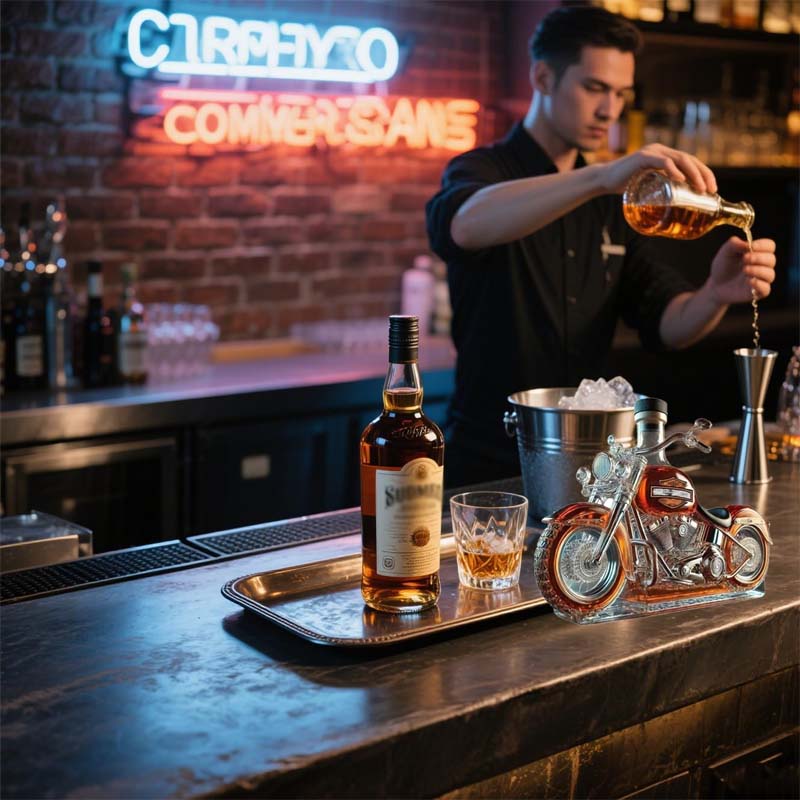 Decanter per Whiskey a Forma di Moto Harley per il Bar di Casa