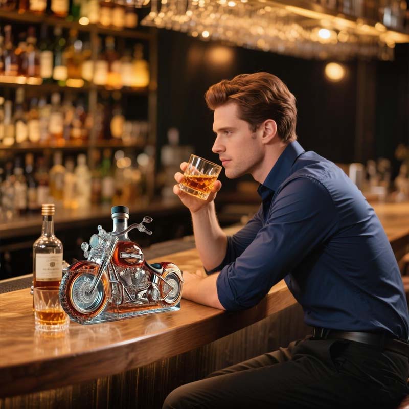 Decanter per Whiskey a Forma di Moto Harley per il Bar di Casa