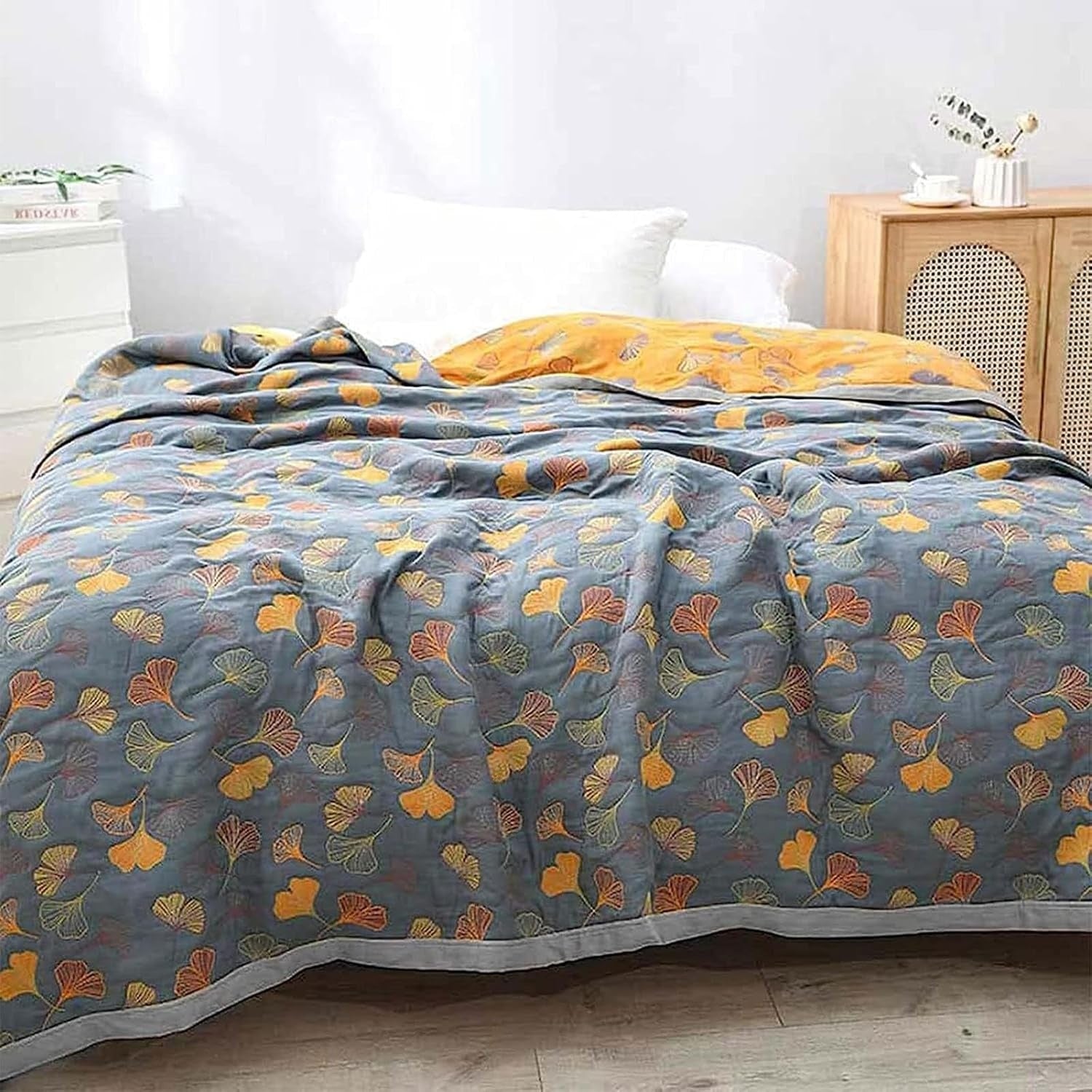 Coperta in Piuma Foglia di Ginkgo