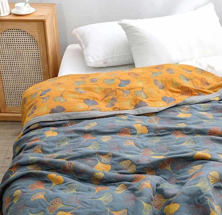 Coperta in Piuma Foglia di Ginkgo