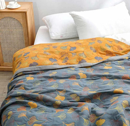 Coperta in Piuma Foglia di Ginkgo