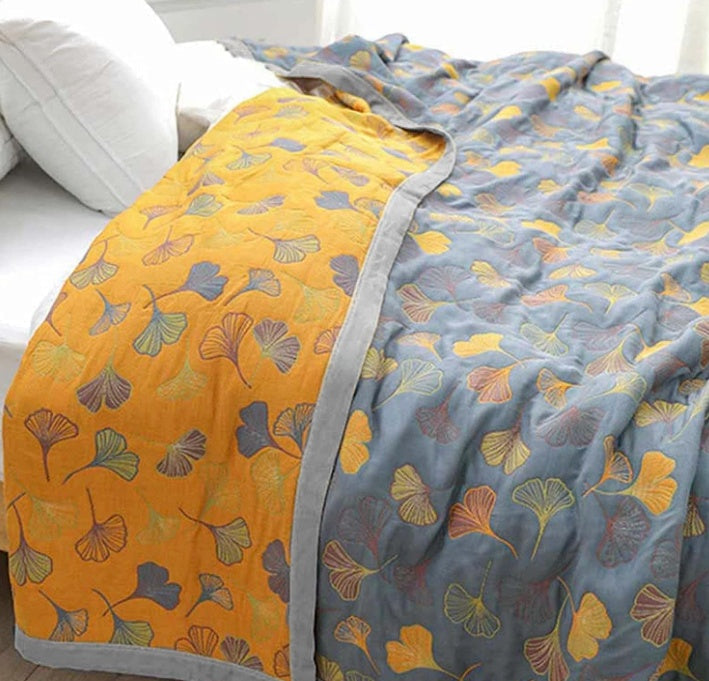Coperta in Piuma Foglia di Ginkgo
