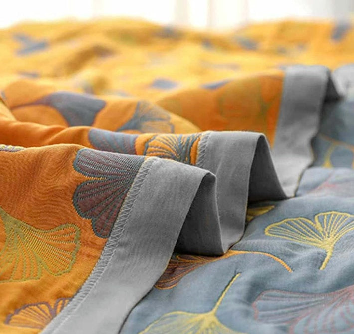 Coperta in Piuma Foglia di Ginkgo