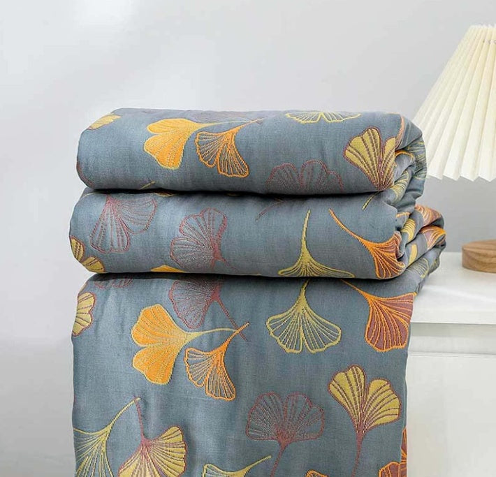 Coperta in Piuma Foglia di Ginkgo