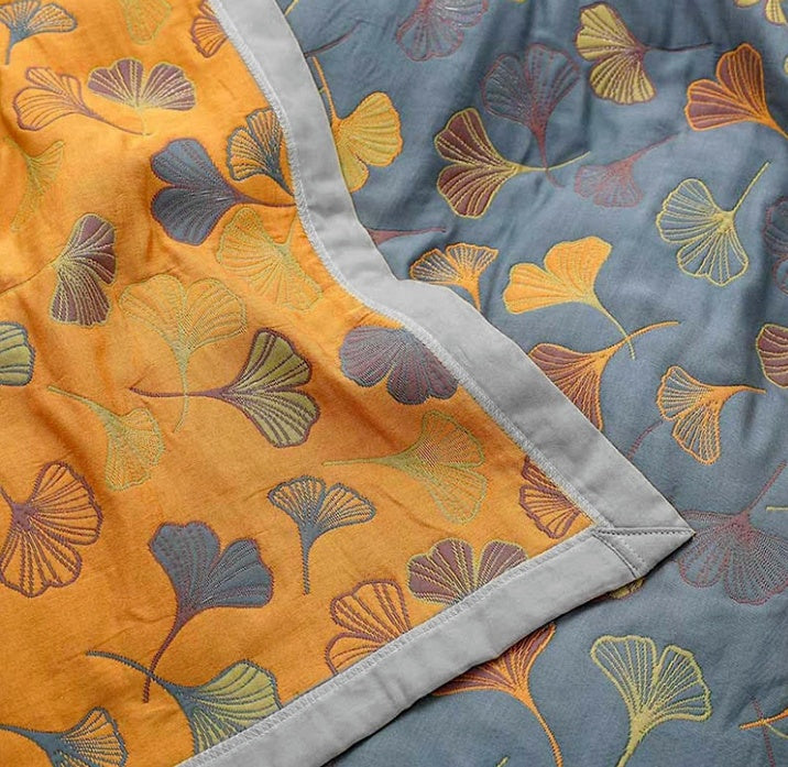 Coperta in Piuma Foglia di Ginkgo