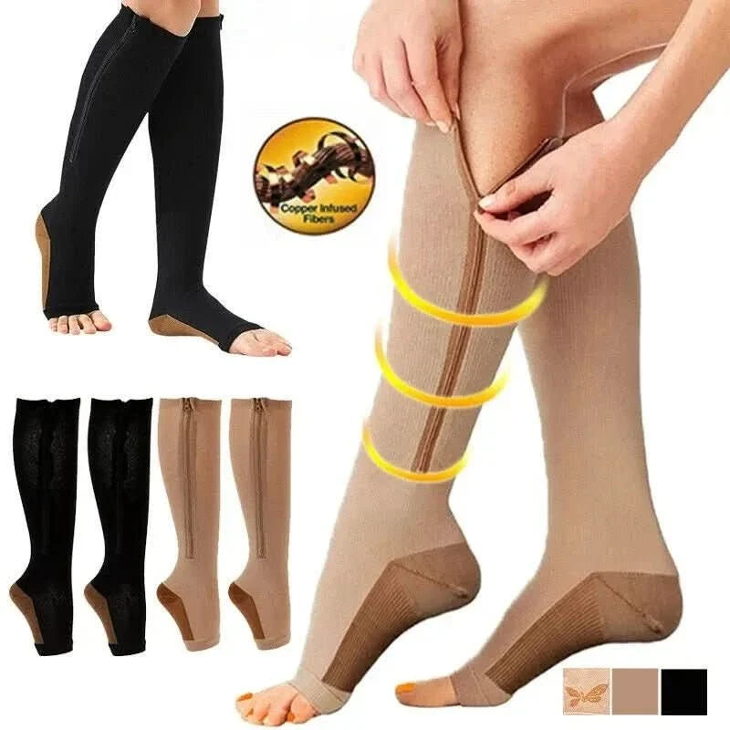 CIRCULARELIEF – Calze compressive con cerniera per supporto e sollievo