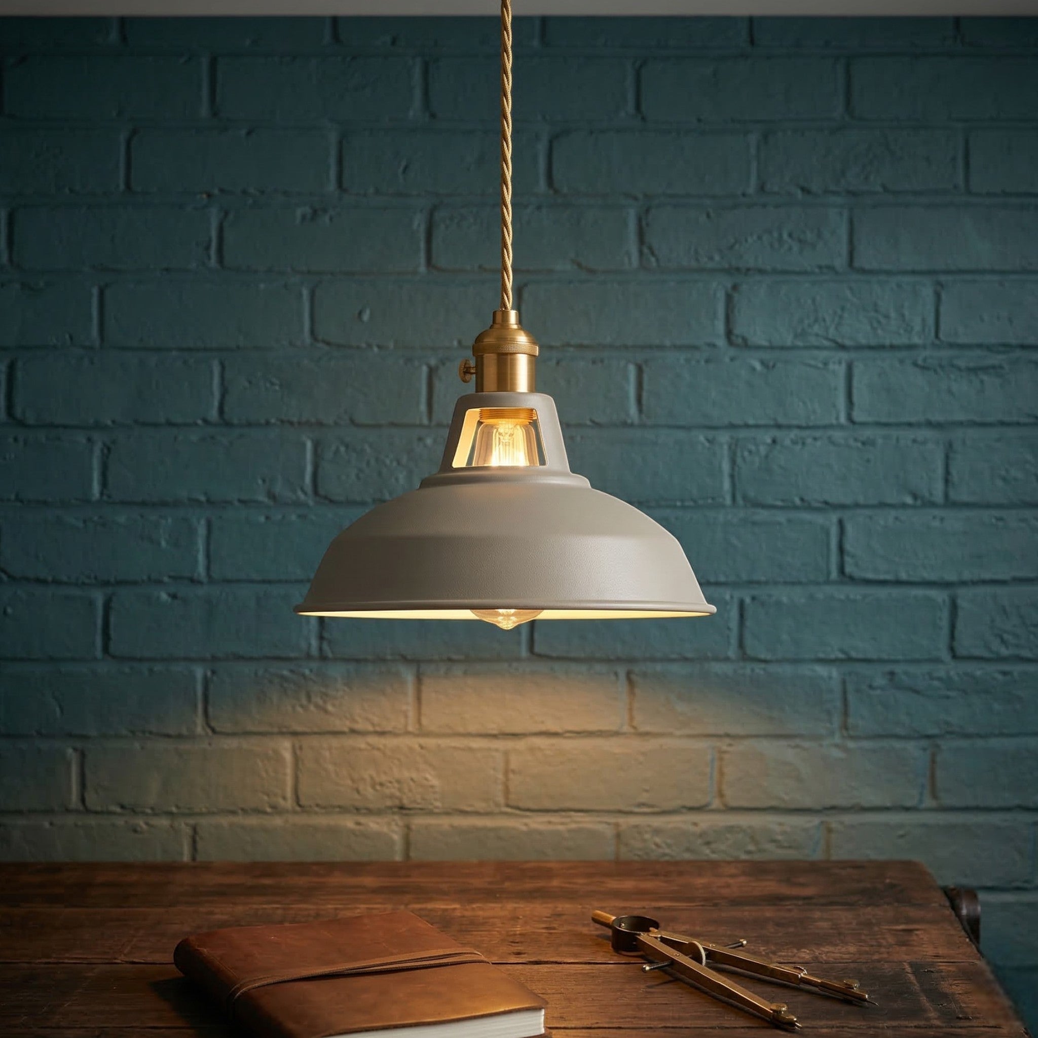 Lampada a sospensione industriale in design dome colorato
