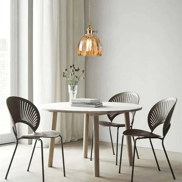 Lampada a Sospensione con Fiore di Vetro – Stile Giapponese
