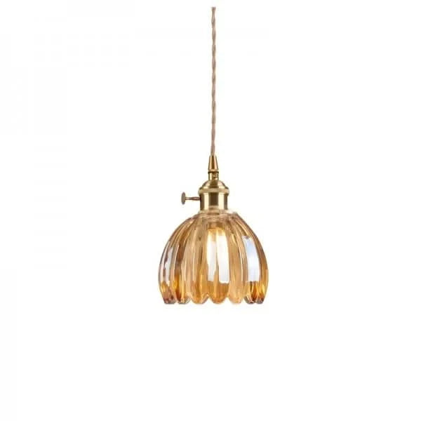 Lampada a Sospensione con Fiore di Vetro – Stile Giapponese