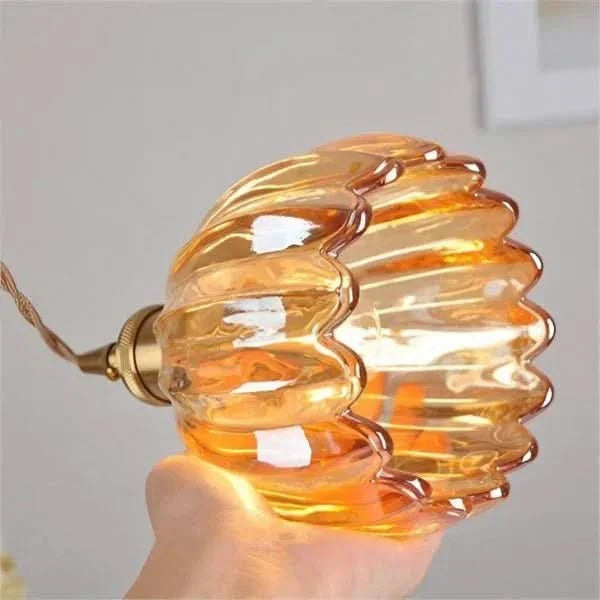 Lampada a sospensione in vetro a forma di fiore – Stile giapponese