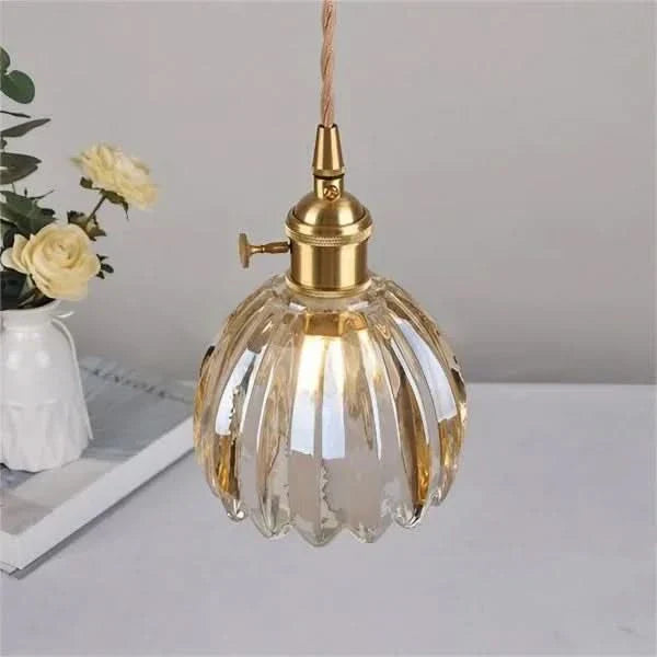 Lampada a sospensione in vetro a forma di fiore – Stile giapponese