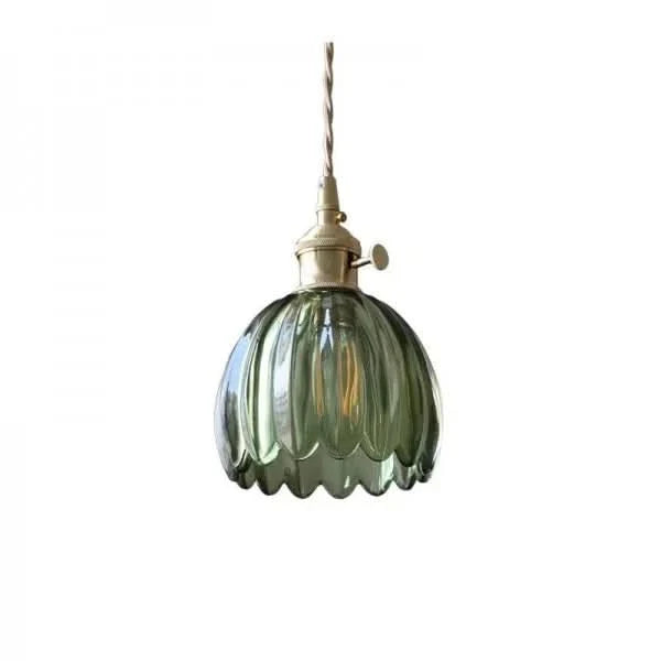 Lampada a Sospensione con Fiore di Vetro – Stile Giapponese