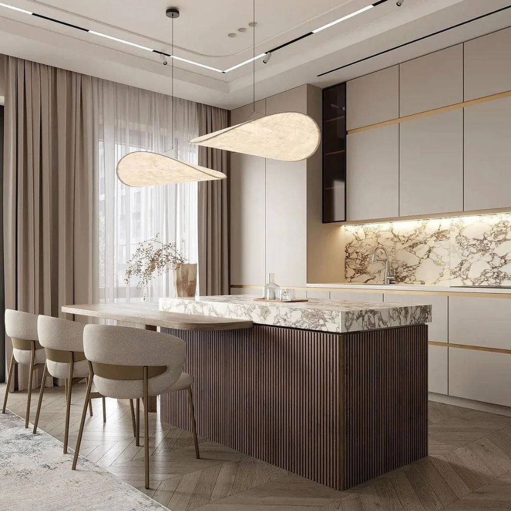 Japanese Silk Handmade Chandelier with Elegant Design