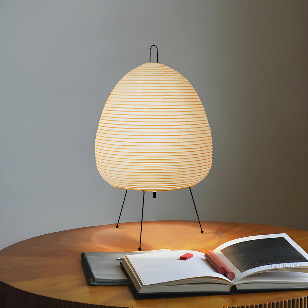 Lampada da Tavolo in Carta di Riso Giapponese Akari Wabi-Sabi