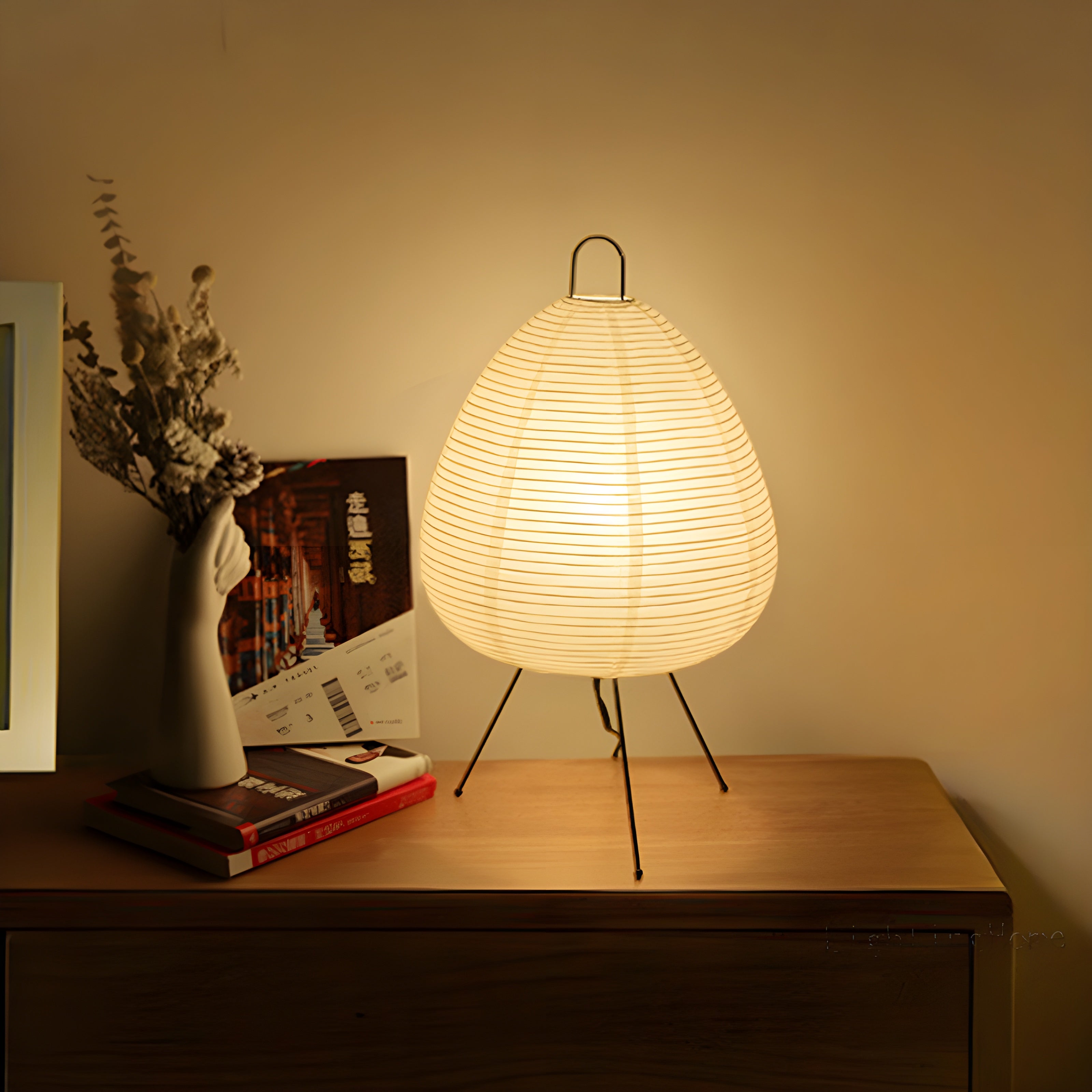 Lampada da Tavolo in Carta di Riso Giapponese Akari Wabi-Sabi