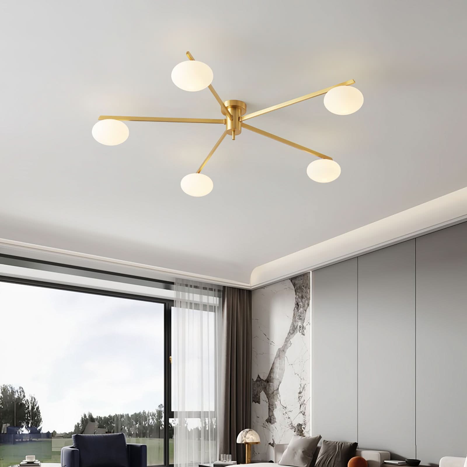 Lampada da Soffitto Moderna Jasper con Paralumi in Vetro