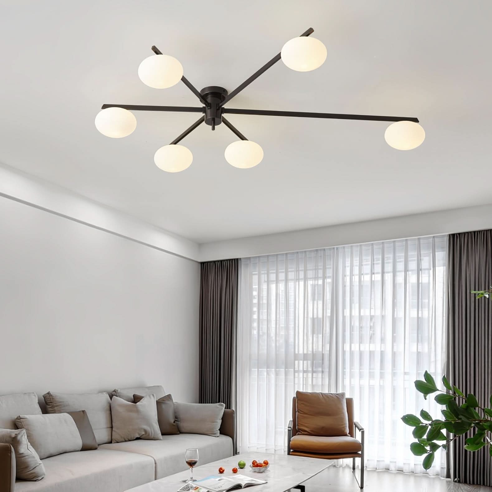 Lampada da Soffitto Moderna Jasper con Paralumi in Vetro