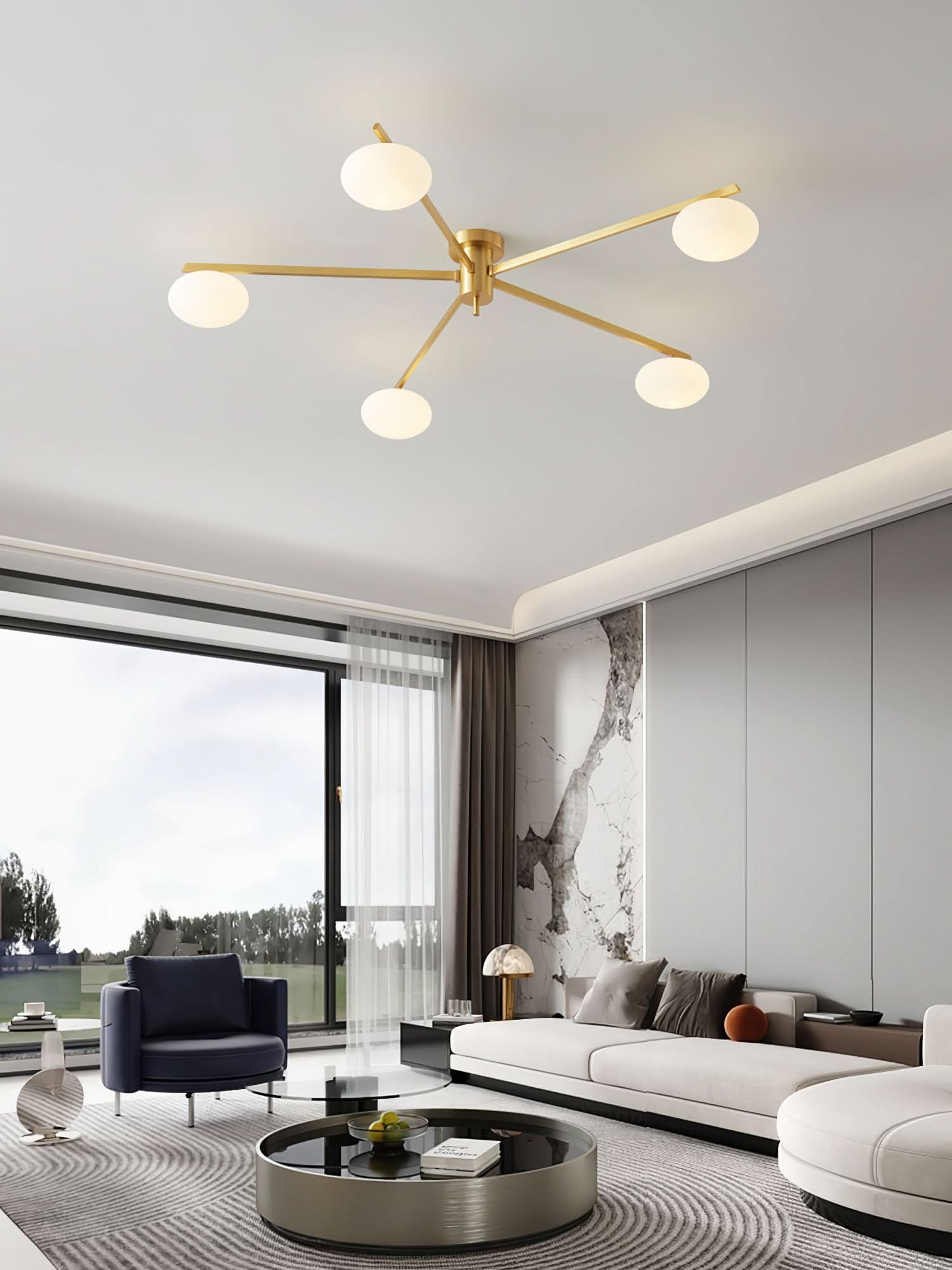 Lampada da Soffitto Moderna Jasper con Paralumi in Vetro
